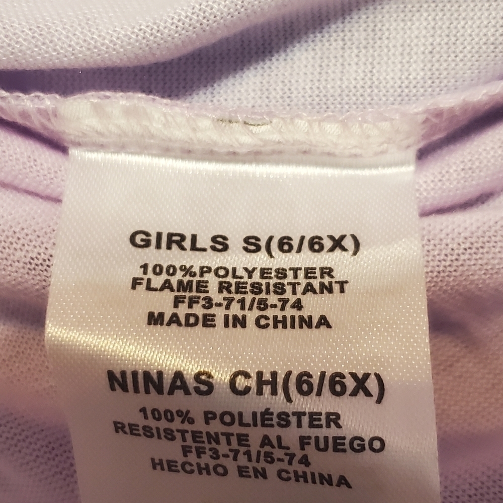 NWT Disney Princess Kids Girl's Long Sleeved Nightgown Pajamas S 6/6X - Picture 6 of 6